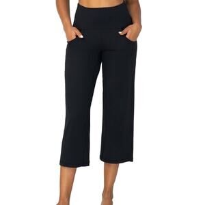 SUNZEL Capri 23” Pants Black Size L Wide Leg,Pockets,High Waisted,Tummy Control